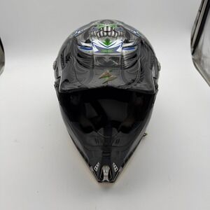 Scorpion VX-17 Calavera Motocross Helmet Black Silver Sugar Skull DOT Snell L
